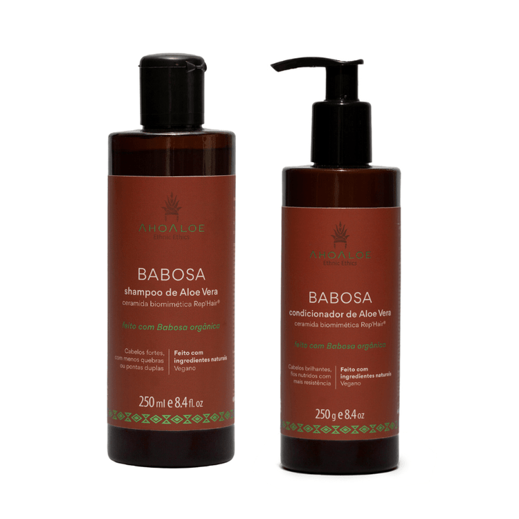 Ahoaloe Natural Vegan Aloe Shampoo and Conditioner Kit 2x250ml/2x8.4 fl.oz
