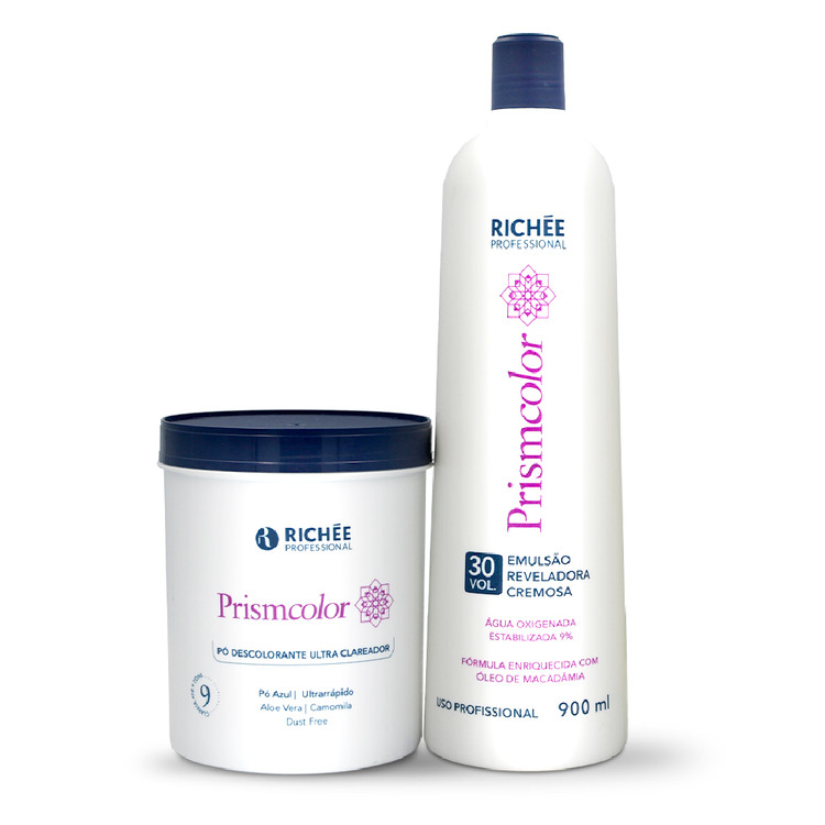 Richée Prismcolor Bleaching Powder 300g/10.5 oz + Ox. 30 Vol. 900ml/30.4 fl.oz
