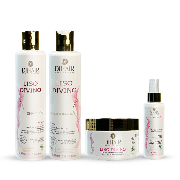 Dihair Professional Liso Divino Complete Kit – Hydration, Intense Shine, and Frizz Control