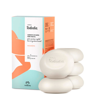 Natura Sabonete TodoDia Pure Vegetal Bar Soap Macadâmia Soft Skin