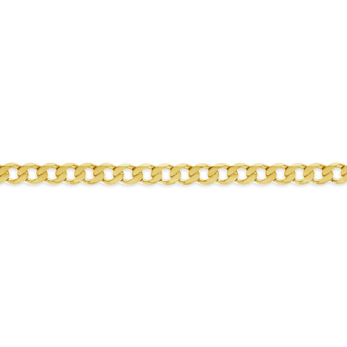 9ct Flat Light Weight Diamond Cut Curb Chain - 160 Gauge