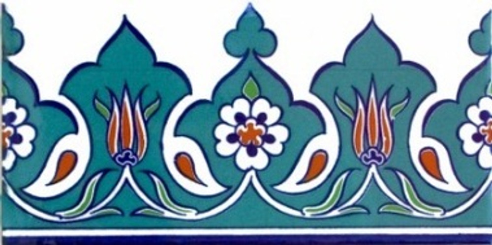 10x20cm (4x8") Crown Design Border Tile
