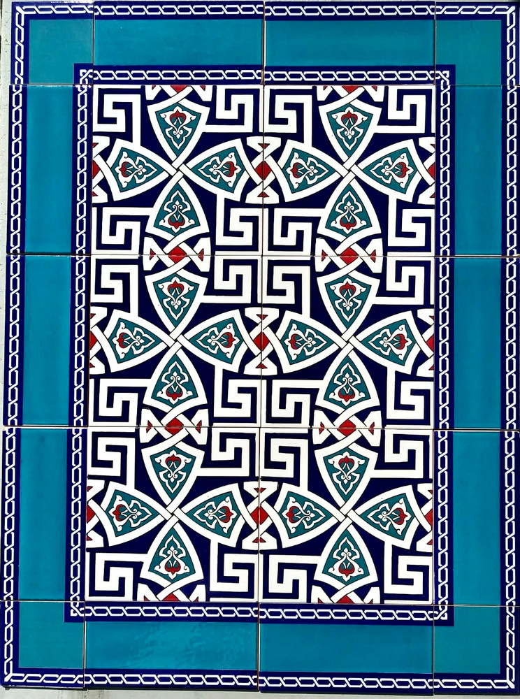 Orient Turquoise border wall tile backsplash from ShopTurkey.com