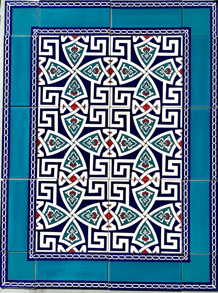 Orient Turquoise border wall tile backsplash 