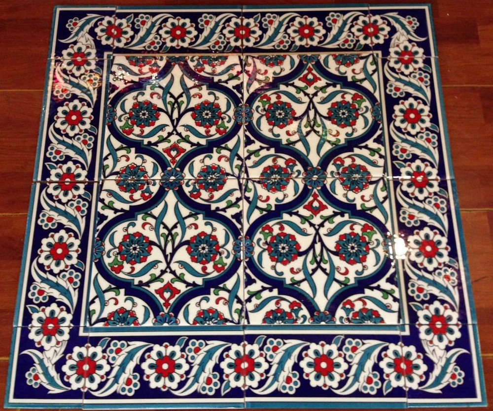 60x60cm (24x24") Orient Garden with Iznik Floral Design Border Mural