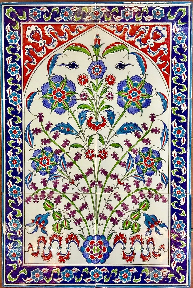 Ceramic Wall Iznik Floral Art Tile Mural 