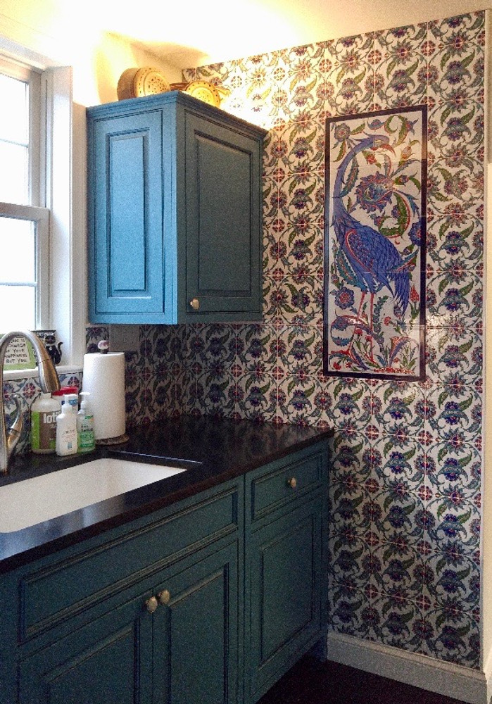 Flourish Wall Tiles with Forgotten Glory tile murals for kitchen