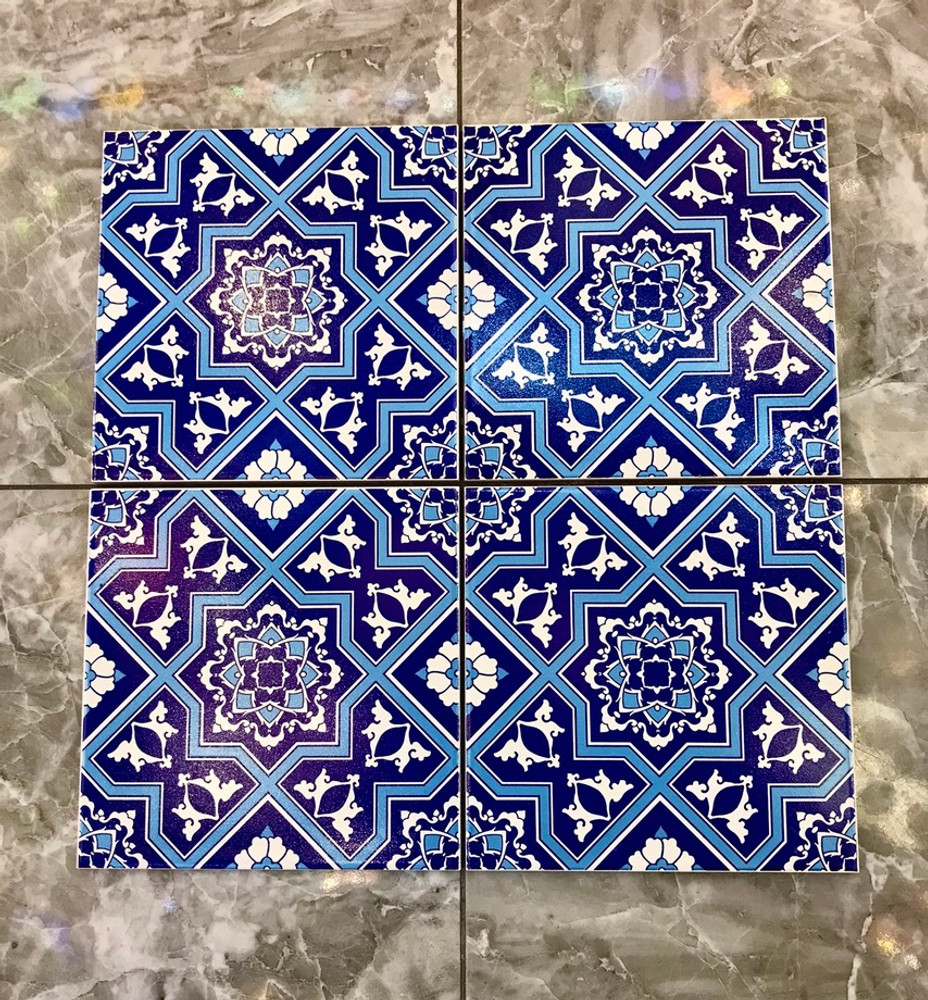patterned ceramic floor tile