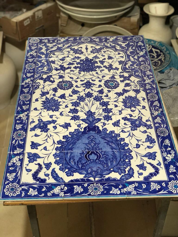 60x100cm Iznik Quartz Tile Backsplash Art