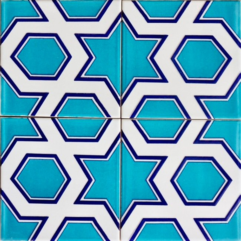 4pc geometric pattern ceramic wall tiles 