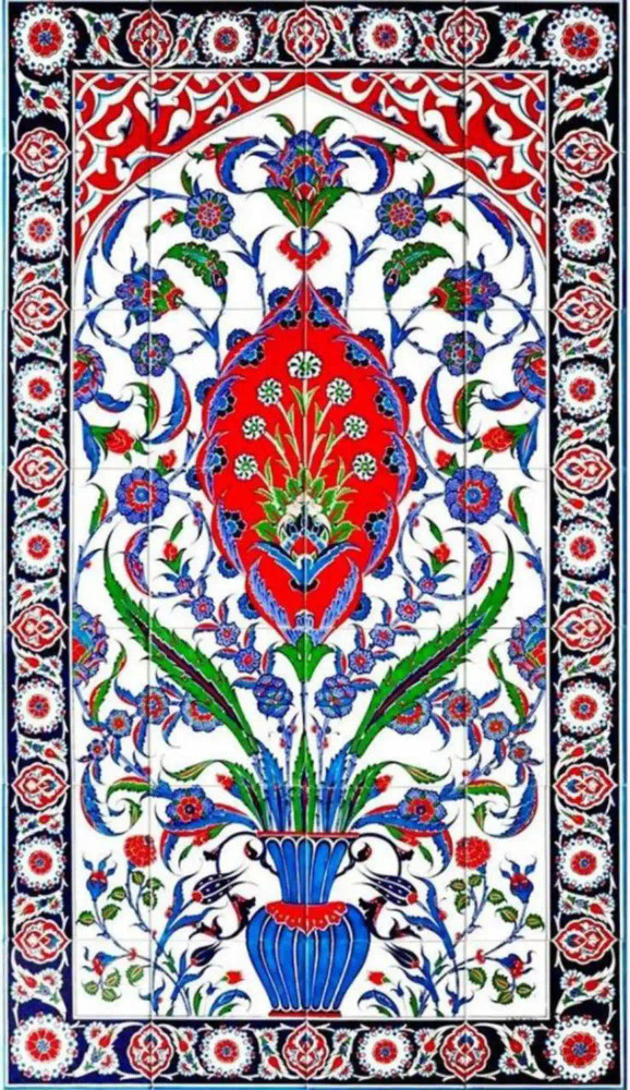 Gateway Iznik Art flower tile backsplash 