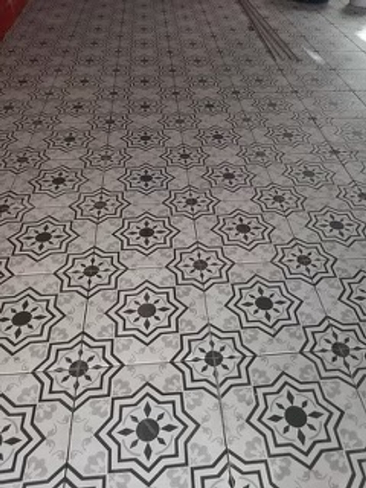 Vienna patterned ceramic floor tile layout