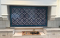 Blue Dream Floral Wall Tiles with Chain Design Border
