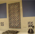 Ceramic Tile Backsplash with Iznik Floral Design Border Tile Art for Kitchen Wall