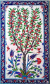 80x140cm - Tree of Life Traditional Iznik Tile Art from ShopTurkey.com