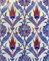 Tulip and Reed Iznik Art 8x8 decorative wall tile 
