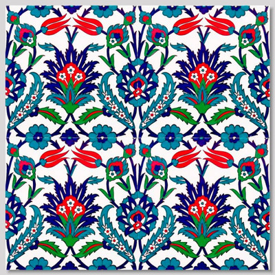 Continuous Floral Pattern Floral Art Wall Tiles for kitchen or bathroom backsplash design 