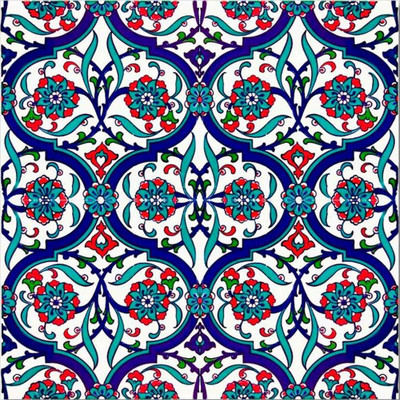 4pc 40x40cm (16x16") layout Orient Garden Ceramic Wall Tile
