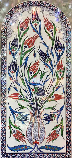 80x180cm hand painted ceramic tile floral art backsplash from ShopTurkey.com