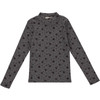 Girls Cotton Print Mockneck