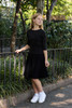 Girls Cotton Black Washed Panel Skirt