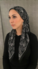 Pastel Noir Paisley Tichel (Pre-Tied, Semi Pre-Tied, Triangle, Square)