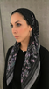 Midnight Floral Grace Tichel (Pre-Tied, Semi Pre-Tied, Triangle, Square)