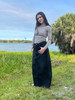 Stretch Denim Maxi Skirt