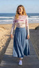 Swirl Denim Wash Maxi Panel Skirt