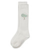 Embroidered Lollypop Ribbed Cotton-Blend Knee High Sock
