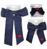 Denim Heart Detail Bow Hair Clip