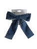Scallop Edge Denim Bow Hair Clip