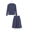 Mockneck French Terry-Rib Combo Top/A-Line Skirt (Sold Separately)