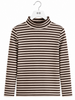 Heather Striped Mockneck