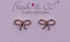 Fresh & Co Gold Dipped CZ Bow Earrings