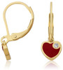 LMTS Girls Red Enamel Dangle Heart Earrings - ER6284B-R-GP