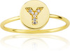 LMTS Girls Gold-Plated "Y" Letter Ring - RG6025B-Y-GP