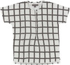 Pompomme Boys Short Sleeve Grid Dress Shirt with No Collar - 9700WH-BK