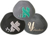 Yarmulka w/ Embroidery - Name with Big First Letter Leather