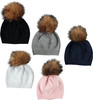 Baby Solid Knit Beanie w/ Basic Pompom - HT-BB9