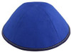 TCS Yarmulka - Cotton Royal Blue With Navy Rim With White Stitching