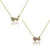 Girls Double Crystal Heart Necklace - NE4411B-GP
