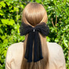 Accordion Pleated Tulle Bow Large Clip