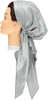Riqki  Light Grey Ribbed With Silver Foil Long Tails Pre-Tied Bandana - Y1214