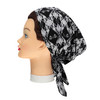 Riqki Black/Grey Wide Diamond  Pre-Tied Bandana - Y1237