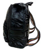 Black Puffer Mini Backpack with Rainbow Straps
