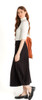 Women's Button Front Knit Pleated Midi Skirt