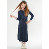 Girls Rib Denim Wash Maxi Skirt w/wide Waistband