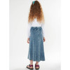 Girls Rib Denim Wash Maxi Skirt w/wide Waistband