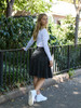 Girls Cotton Rib Stonewash Panel Skirt